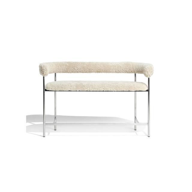 Møbel Copenhagen Font Bar Sofa 65   Sheepskin Oyster Poleret Stål Stel