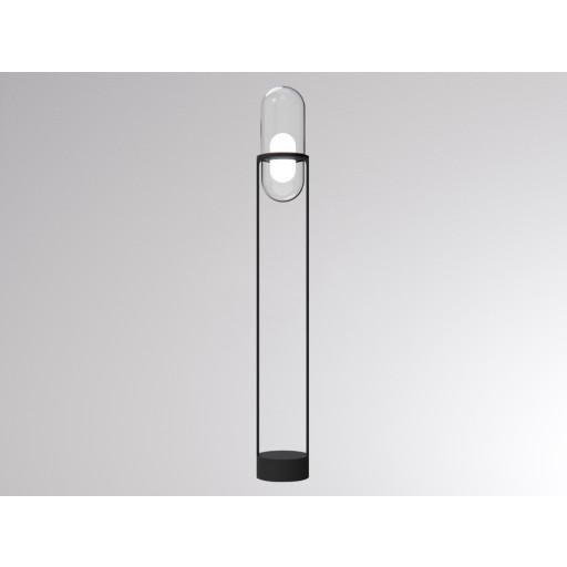 Pille F Gulvlampe Grå Glas Grå Skærm 27w 2700k Push Dæmpbar fra Molto Luce