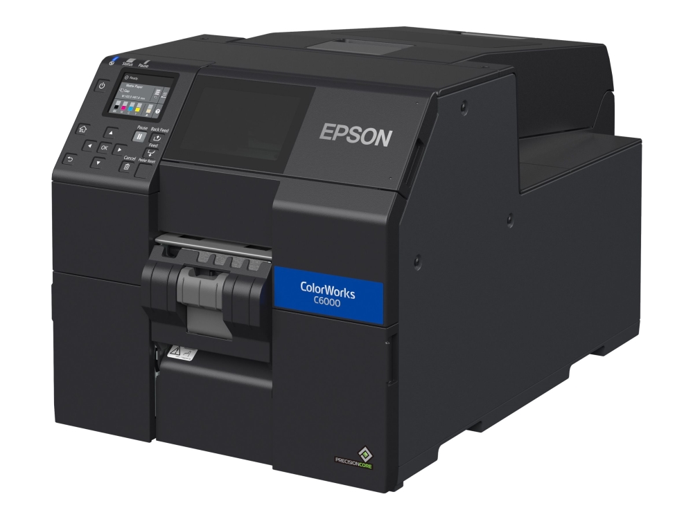 Colorworks Cw C6000pe   Etiketprinter   Farve   Blækprinter   Rulle (11,2 Cm)   1200 X 1200 Dpi   Op Til 119 Mm Sek. (mono)   Op Til 119 Mm Sek fra Epson