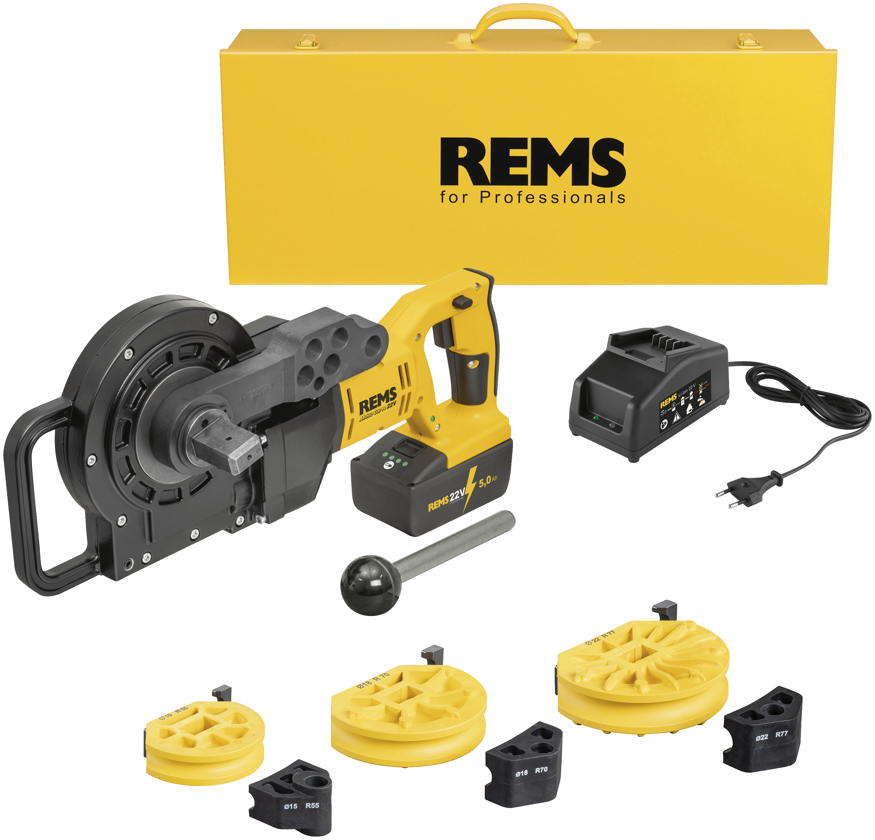 Rems Akku-curvo 22v   0ah Rørbukker 15-18-22mm