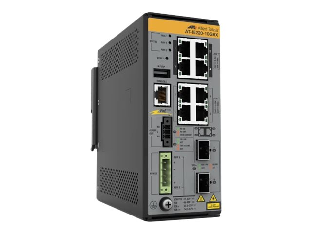 Allied Telesis At Ie220 10ghx   Switch   L2+   Administreret   8 X 10 100 1000base T + 2 X 1 Gigabit   10 Gigabit Sfp+ (uplink)   Din Monterbar På Sk fra Allied Telesyn International