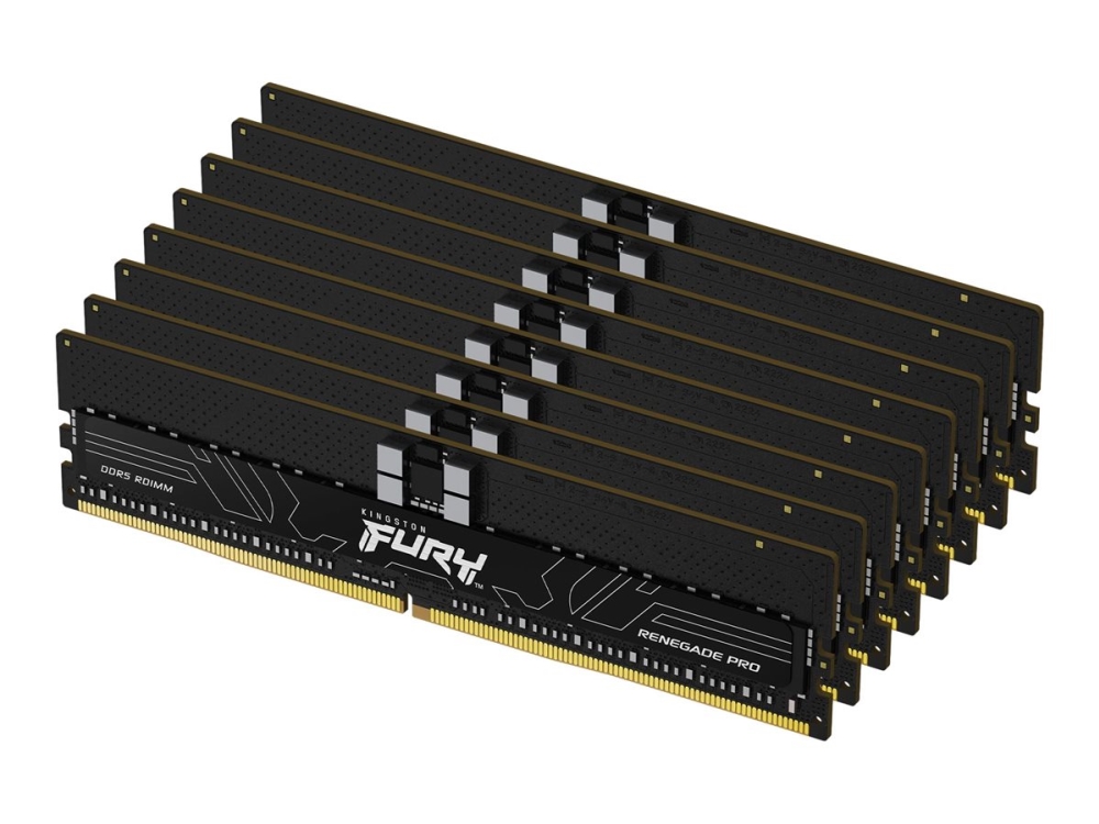 Kingston Fury Renegade Pro   Ddr5   Sæt   256 Gb: 8 X 32 Gb   Dimm 288 Pin   3000 Mhz   Pc5 48000   Cl32   1.35 V   Registreret   On Die Ecc   Sort fra Kingston Technology