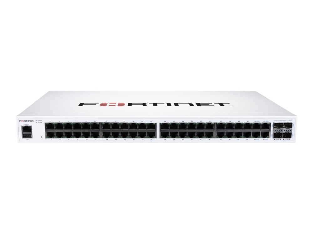 Fortiswitch 148f   Switch   Administreret   48 X 10 100 1000 + 4 X 10 Gigabit Sfp+   Side Til Ryg Luftstrøm   Monterbar På Stativ fra Fortinet
