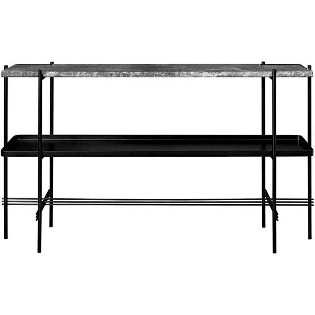 Gubi   Konsolbord 120x72 Med Hylde   Bakke Sort Grey Emperador Marmor