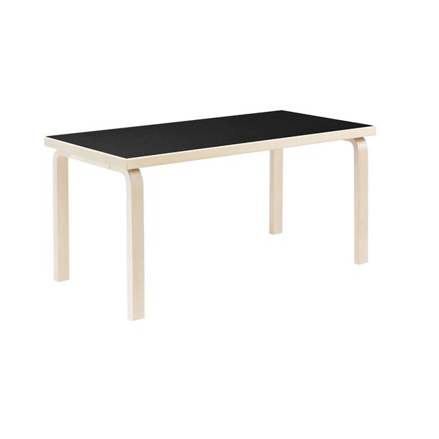 Artek Aalto 80a Bord Rektangulært Birk Sort Linoleum