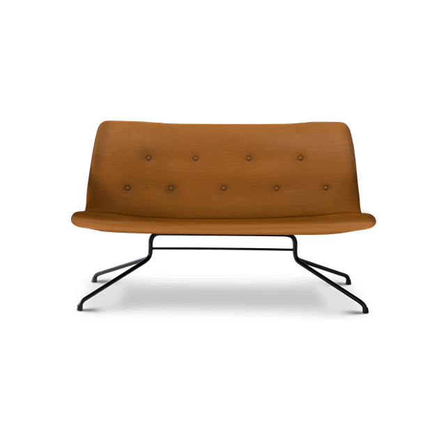 Primum Sofa Uden Armlæn Sort Cognac fra Bent Hansen