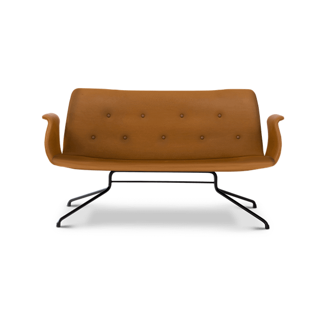 Primum Sofa Med Armlæn Sort Cognac fra Bent Hansen
