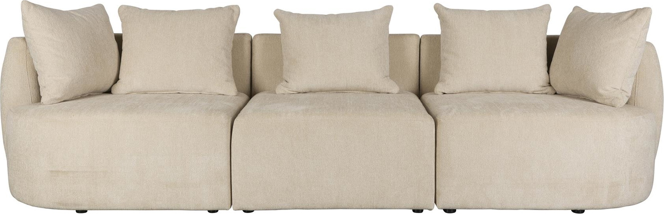 -personers Stofsofa Dutchbone Rocca Lysegrå Polyester H83xb250xd92
