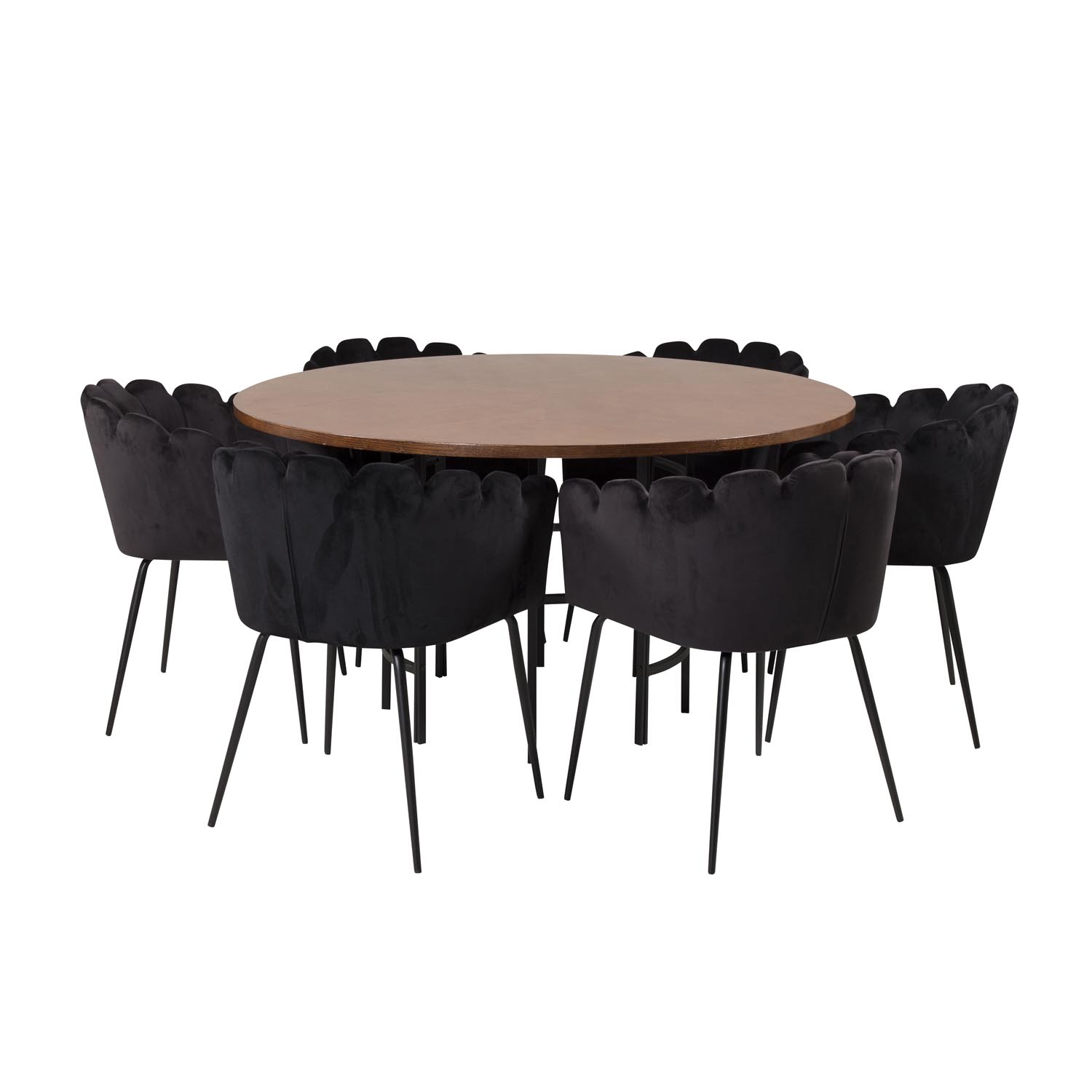 Venture Design Copenhagen Spisebordssæt       Stole Brun Finer Sort Metal   Sort Fløjl Sort Metal