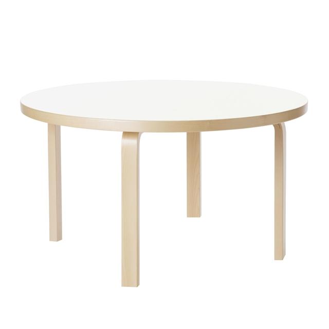 Artek Aalto 90a Rundt Bord 60cm Birk Hvid Laminat