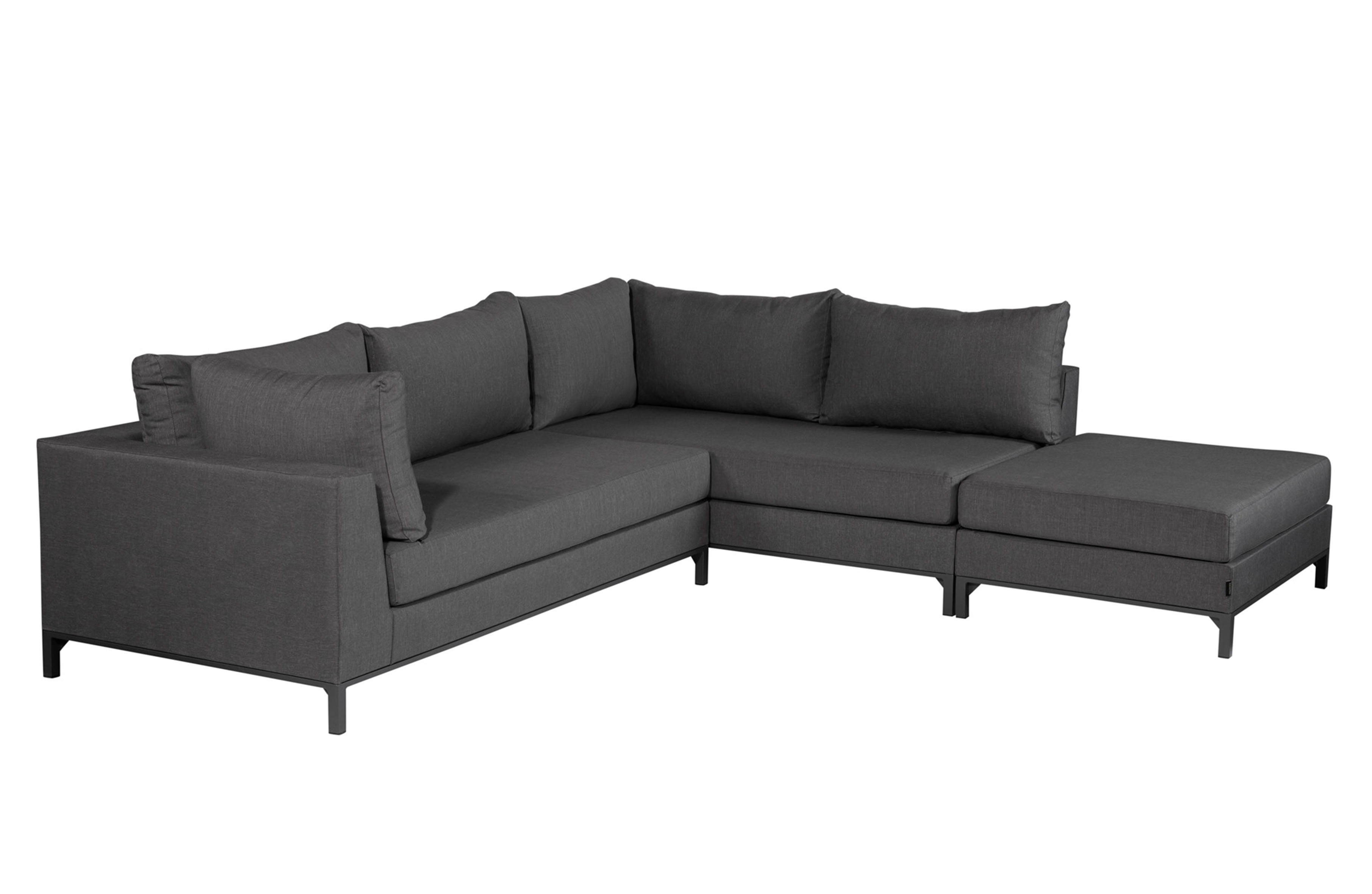 Siciliã Hjørnesofa Til Haven, Højre   Stengrå Stof Og Aluminium fra Exotan