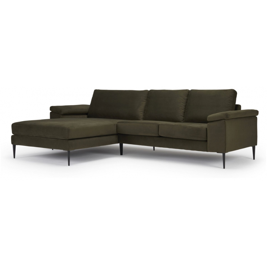 Lyon   Personers Sofa    Chaiselong   Grønt Stof