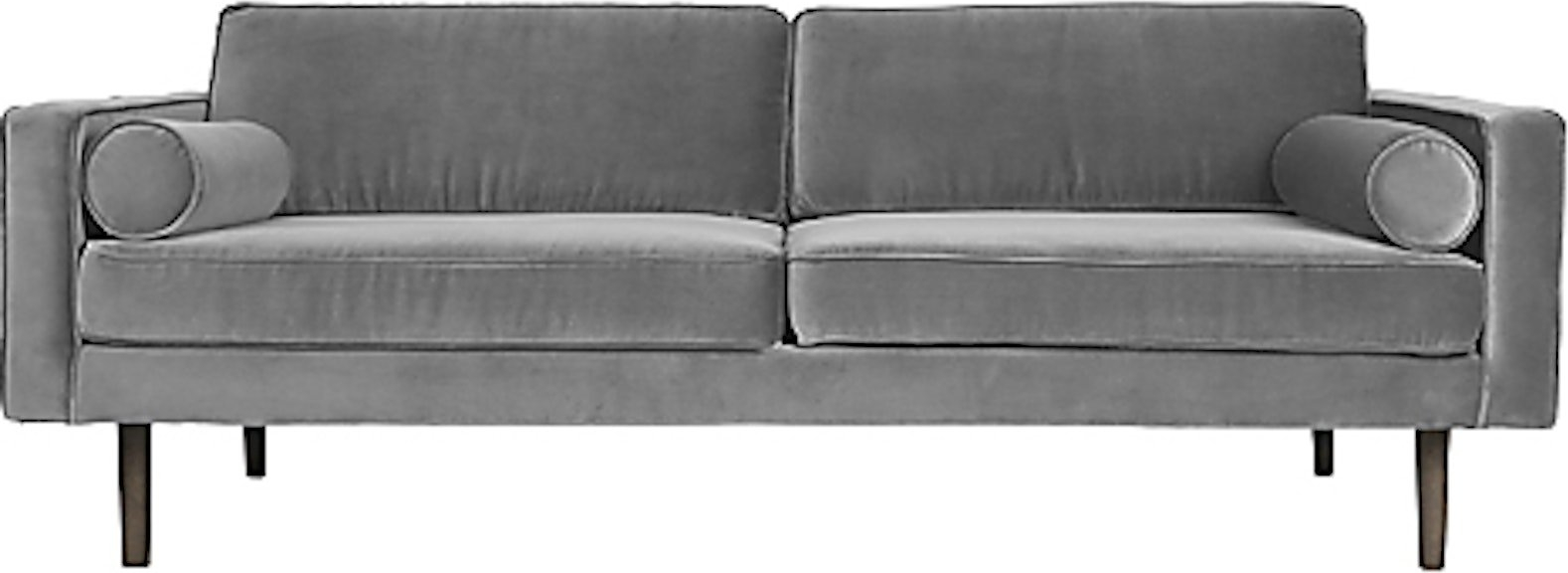 -personers Veloursofa Broste Copenhagen Wind Grå H74xb88xl200