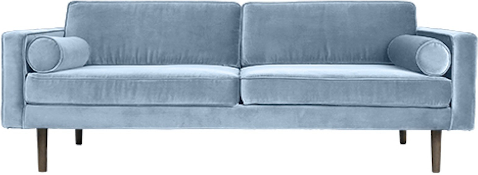 -personers Sofa Broste Copenhagen Wind Blå Polyester 74x88x200