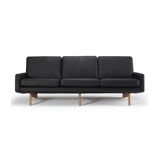 Eneba Sofa      Personers Sort Læder Sofa