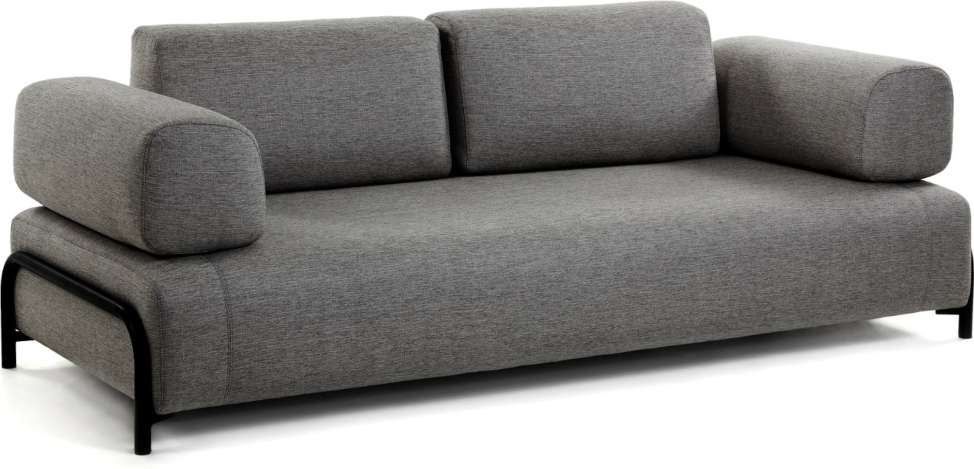 -personers Sofa Kave Home Compo Sort Stof   Nordisk Design  Aftagelige Betræk  Pletafvisende  232x98