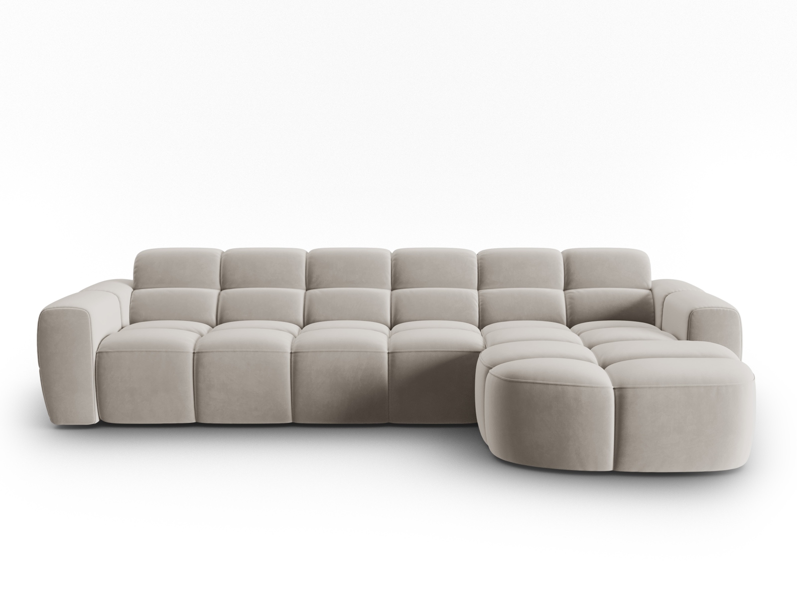 Højre Hjørnesofa I Fløjl, "lisa", 4 Sæder, 310x170x77 fra Micadoni